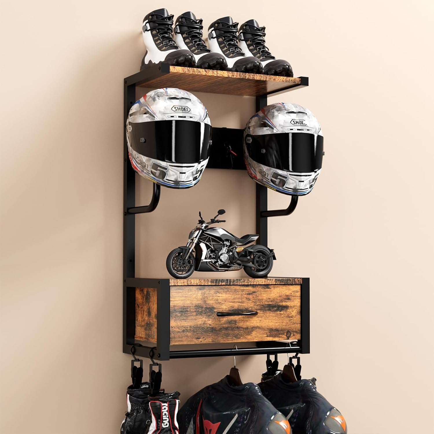 Supporto per casco da moto, po - Cycling Gear Wall Organizer recensione e prezzo